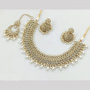 JCM Gold Plated Crystal Stone And Beads Necklace Set
