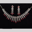 JCM Silver Plated American Diamonds Necklace Set