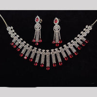 JCM Silver Plated American Diamonds Necklace Set