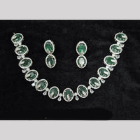 JCM Silver Plated American Diamonds Necklace Set