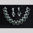 JCM Silver Plated American Diamonds Necklace Set