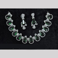 JCM Silver Plated American Diamonds Necklace Set