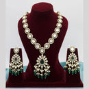 JCM Jewellery Gold Plated Polki Kundan Stone And Beads Necklace Set