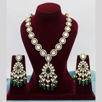 JCM Jewellery Gold Plated Polki Kundan Stone And Beads Necklace Set