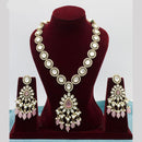 JCM Gold Plated Polki Kundan Stone And Beads Necklace Set
