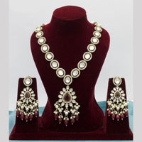 JCM Gold Plated Polki Kundan Stone And Beads Necklace Set