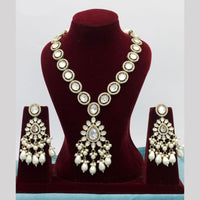 JCM Gold Plated Polki Kundan Stone And Beads Necklace Set