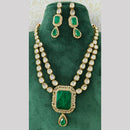JCM Jewellery Gold Plated Polki Kundan Stone Necklace Set