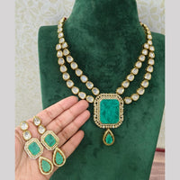 JCM Gold Plated Polki Kundan Stone Necklace Set
