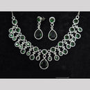 JCM Silver Plated American Diamonds Necklace Set