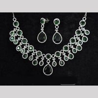 JCM Silver Plated American Diamonds Necklace Set