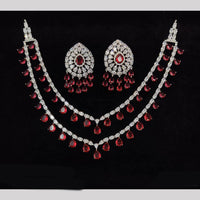 JCM Silver Plated American Diamonds Necklace Set
