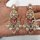 JCM Gold Plated Polki Kundan Stone Dangler Earrings