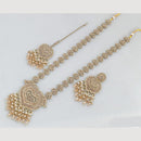 JCM Gold Plated Crystal And Pota Stone And Pearls Beads Long Necklace Set