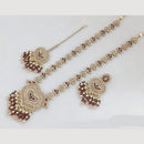 JCM Gold Plated Crystal And Pota Stone And Pearls Beads Long Necklace Set
