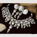 JCM Gold Plated Polki Kundan Stone And Beads Necklace Set