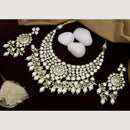 JCM Gold Plated Polki Kundan Stone And Beads Necklace Set