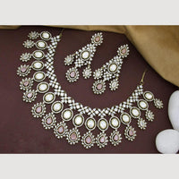 JCM Gold Plated Polki Kundan Stone Necklace Set