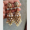 JCM Gold Plated Kundan And Beads Jhumki Earrings