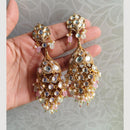 JCM Gold Plated Kundan And Beads Jhumki Earrings
