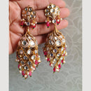 JCM Gold Plated Kundan And Beads Jhumki Earrings