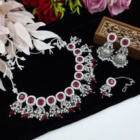 JCM Gold Plated Crystal Stone And Beads Necklace Set
