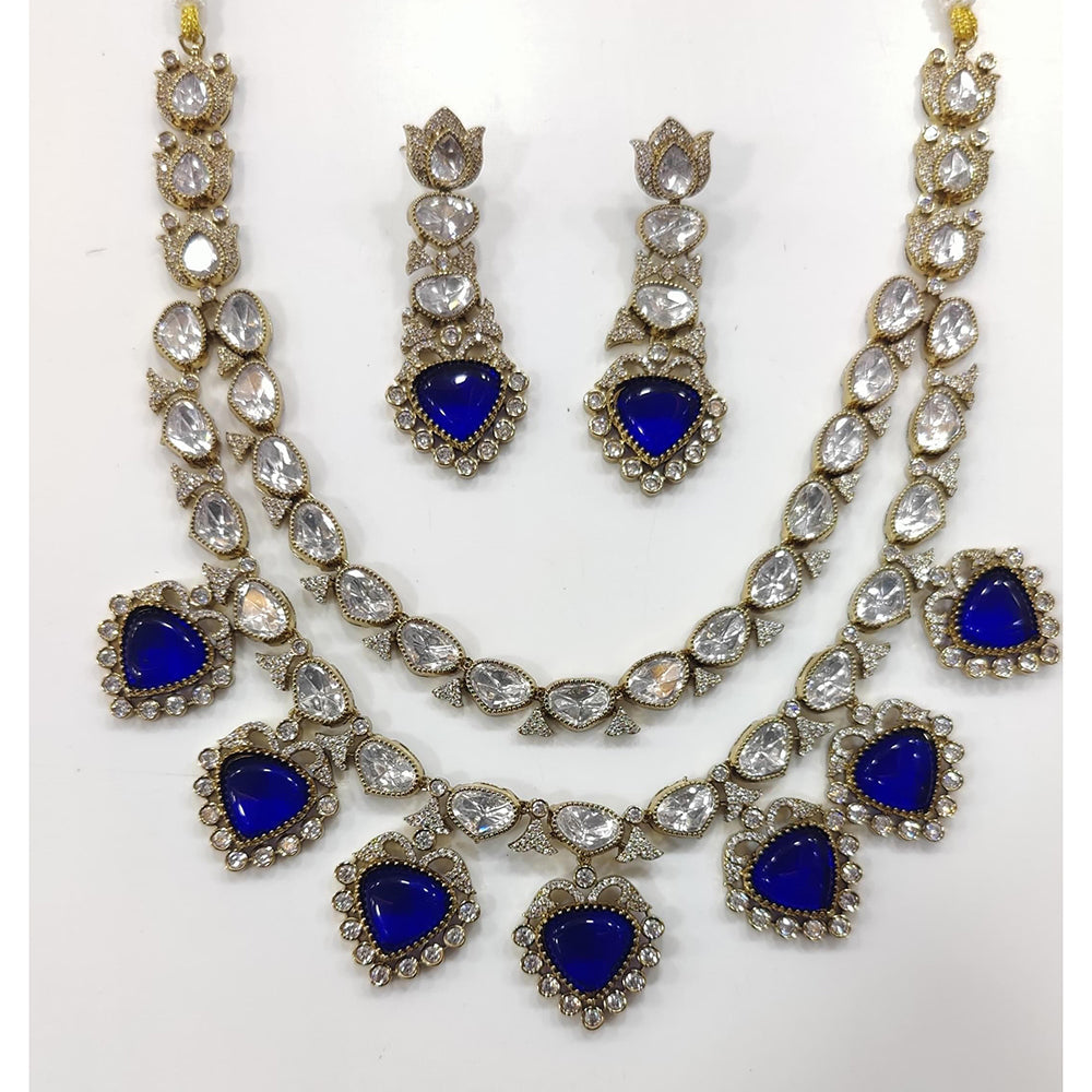 JCM Gold Plated Crystal Stone Necklace Set