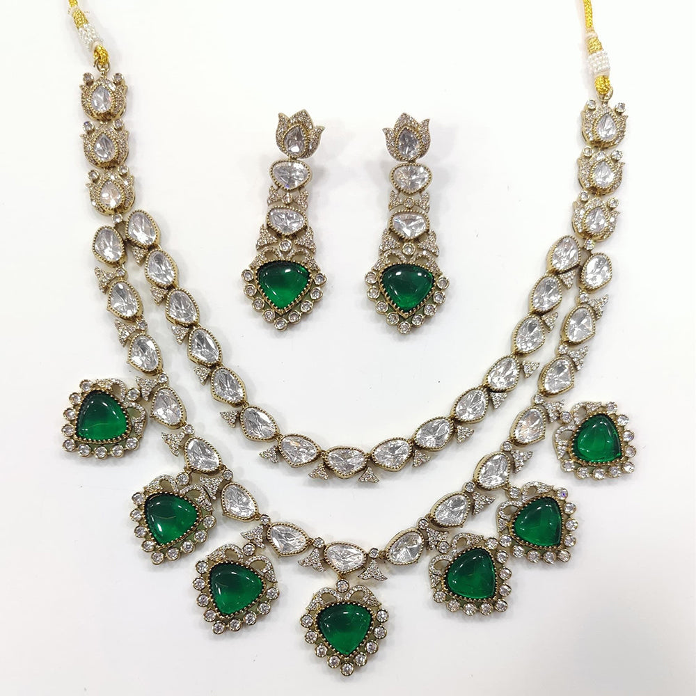 JCM Gold Plated Crystal Stone Necklace Set