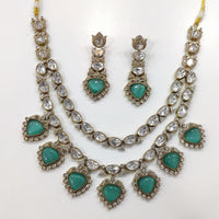 JCM Gold Plated Crystal Stone Necklace Set