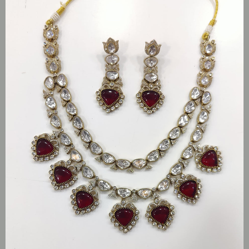 JCM Gold Plated Crystal Stone Necklace Set