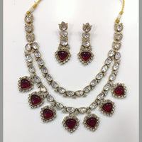 JCM Gold Plated Crystal Stone Necklace Set