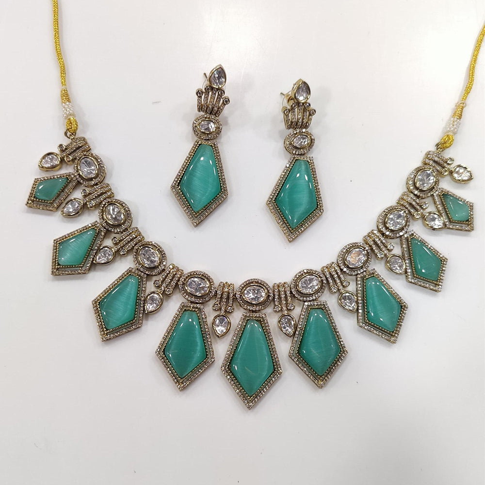 JCM Gold Plated Crystal Stone Necklace Set