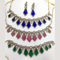JCM Gold Plated Crystal Stone Necklace Set
