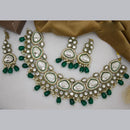 JCM Gold Plated Kundan Beads And Pearl Necklace Set 