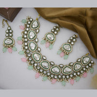 JCM Gold Plated Kundan Beads And Pearl Necklace Set