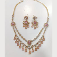 JCM Gold Plated American Diamonds Necklace Set