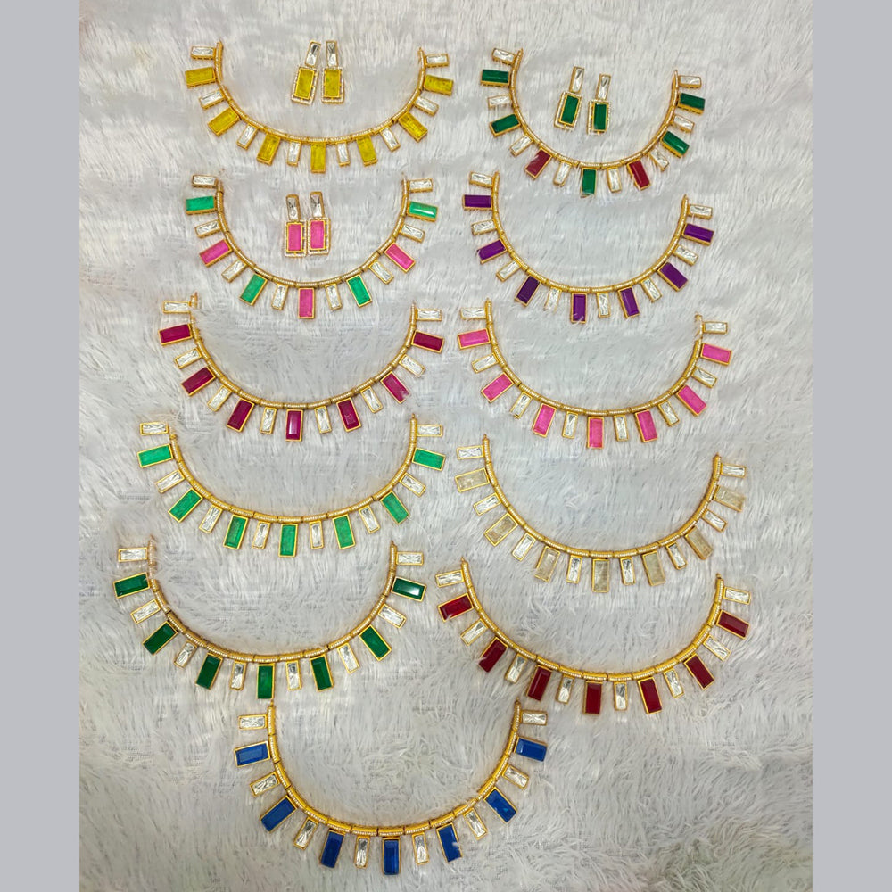 JCM Gold Plated Pota Stone Necklace Set