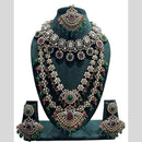 JCM Gold Plated Kundan And Beads Necklace Combo