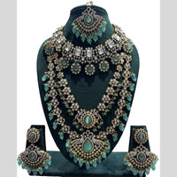 JCM Gold Plated Kundan And Beads Necklace Combo
