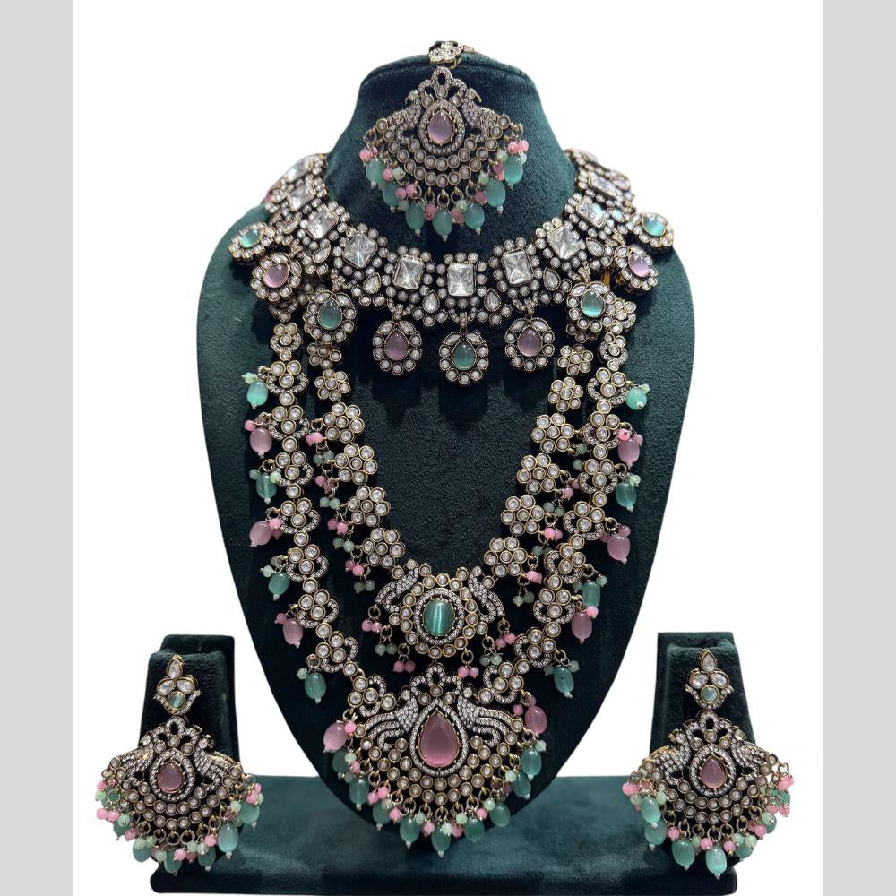 JCM Gold Plated Kundan And Beads Necklace Combo