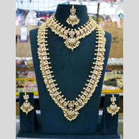 JCM Gold Plated Pota And Pearl Necklace Combo