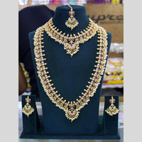 JCM Gold Plated Pota And Pearl Necklace Combo