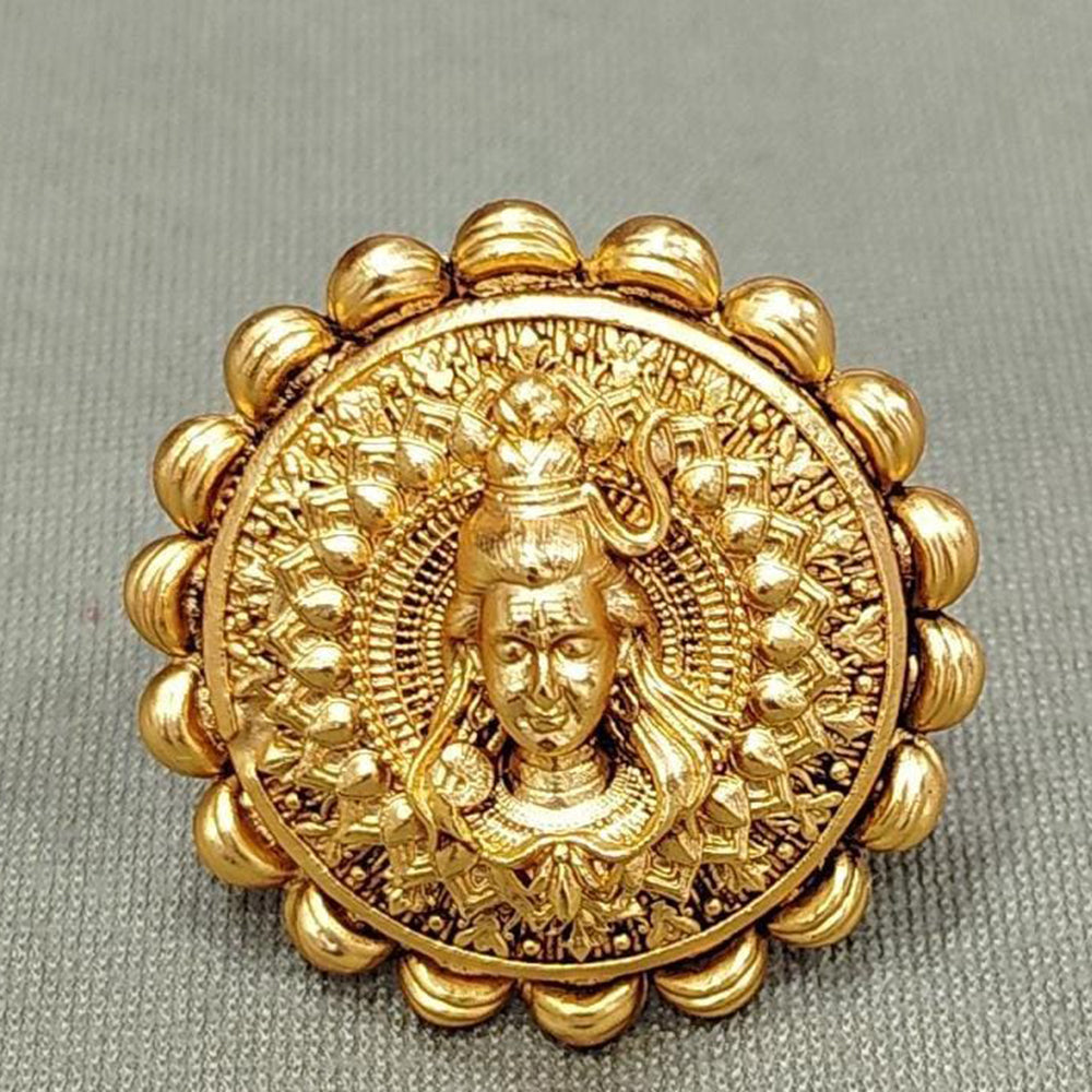 JCM Gold Plated Lord Shiva Temple Ring