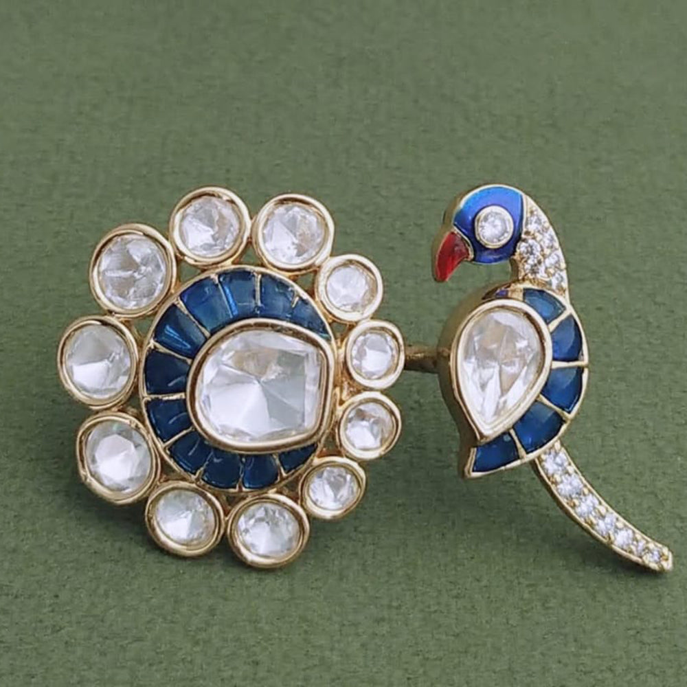 JCM Gold Plated Polki Kundan Ring