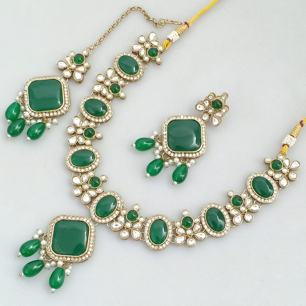 JCM Gold Plated Pota Stone Necklace Set