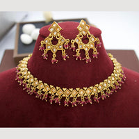 JCM Classic Crystal Stone And Pearls Royal Look Necklace Set