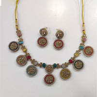  JCM Classic Crystal Stone And Pearls Royal Look Necklace Set 