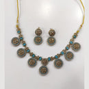 JCM Classic Crystal Stone And Pearls Royal Look Necklace Set