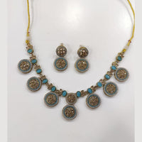 JCM Classic Crystal Stone And Pearls Royal Look Necklace Set
