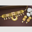 JCM Elegant Pota Stone And Pearl Glamorous Choker Necklace Set